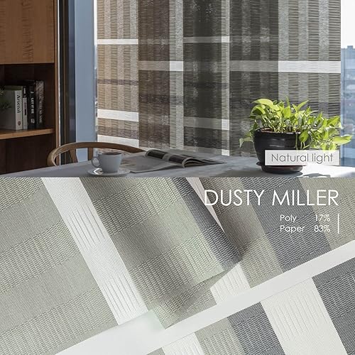 Miniatura 3 de GoDear Design Persianas de riel de panel deslizante ajustable para puertas de 45.8 a 86 pulgadas de ancho x 96 pulgadas de alto, persianas