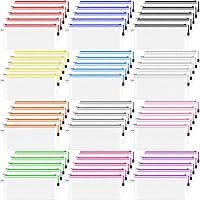 Smarpau 60-Pack Mesh Zipper Pencil Pouches, 12 Colors 9.3x4.7in Clear Waterproof Bags for School, Office, Travel Organization