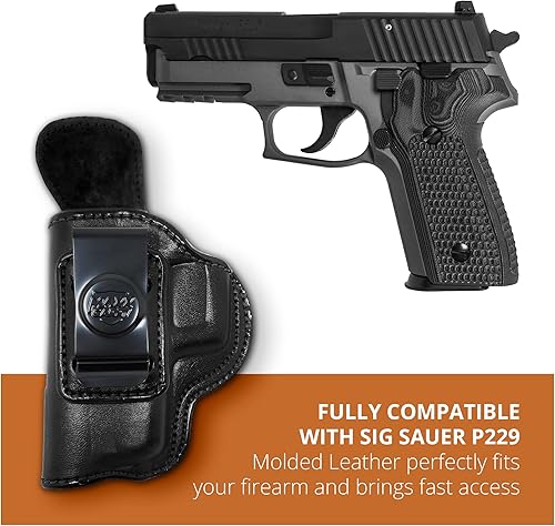 Miniatura 5 de Funda de cuero para el interior de la cintura, Maxx Carry by PH  Fundas ocultas IWB  Funda de cuero para pistola Sig Sauer P229  Funda de transporte