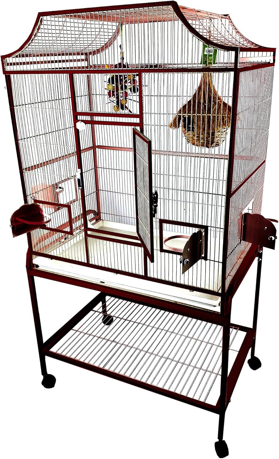 A&E Cage Co. 32' x 21' x 61' Elegant Flight Cage, Burgundy