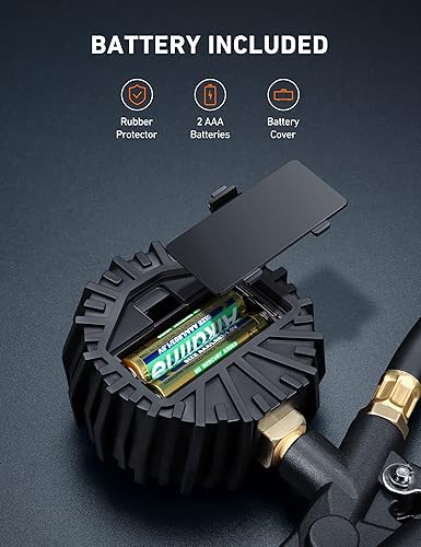 Miniatura 7 de AstroAI Medidor digital de presión de neumáticos con inflador, portabrocas de aire de 250 PSI y accesorios de compresor de alta resistencia con