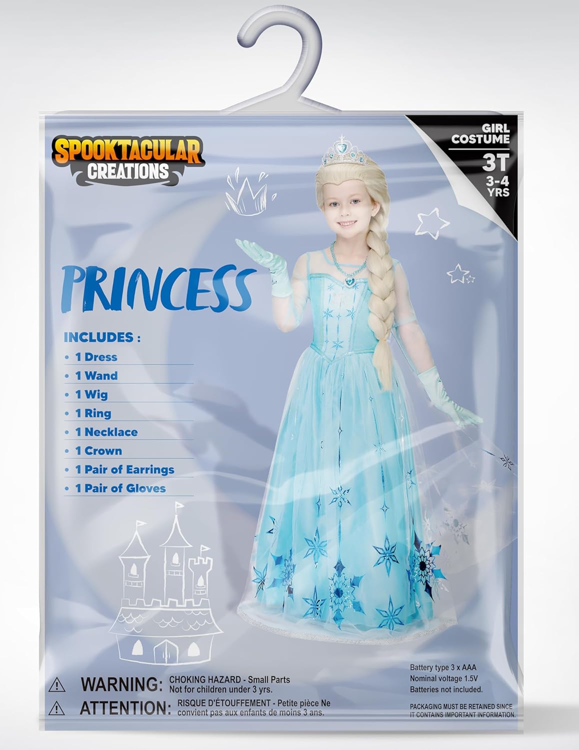 Spooktacular Creations Halloween Kids Ice Princess Dresses, Light-Up Princess Costume for Girls, Sequin Gown for Birthday - Image 7