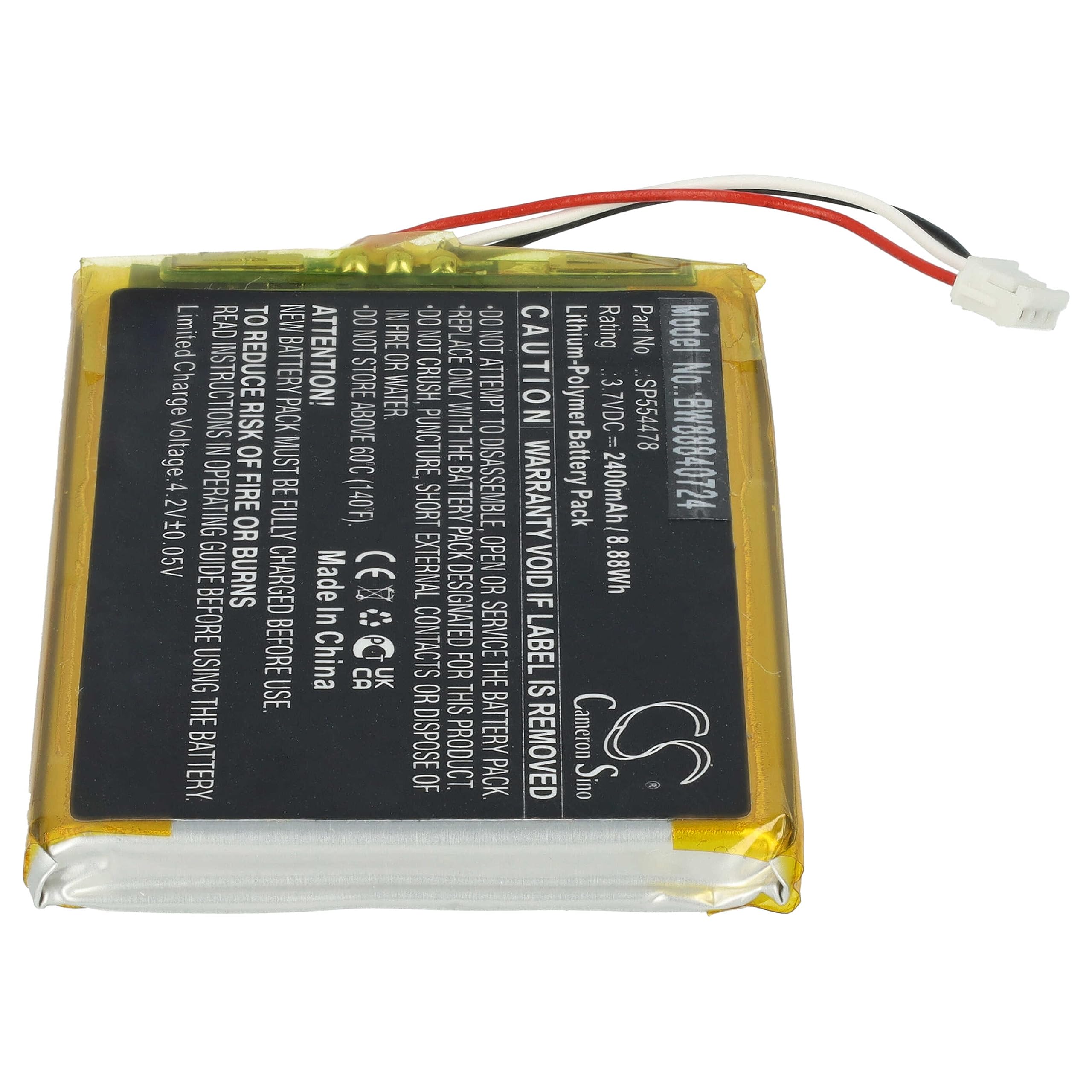 vhbw batteria compatibile con Infant Optics DXR-8 Pro babyphone (2400mAh, 3,7V, Li-Poly)