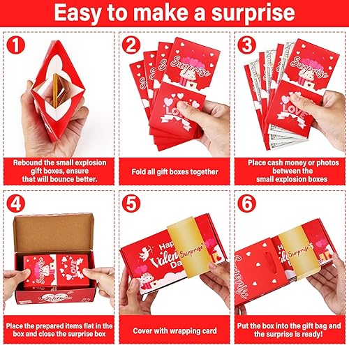 Miniatura 5 de Caja de regalo sorpresa para el día de San Valentín, cajas de regalo de explosión de San Valentín, cajas emergentes, creatividad, caja de regalo
