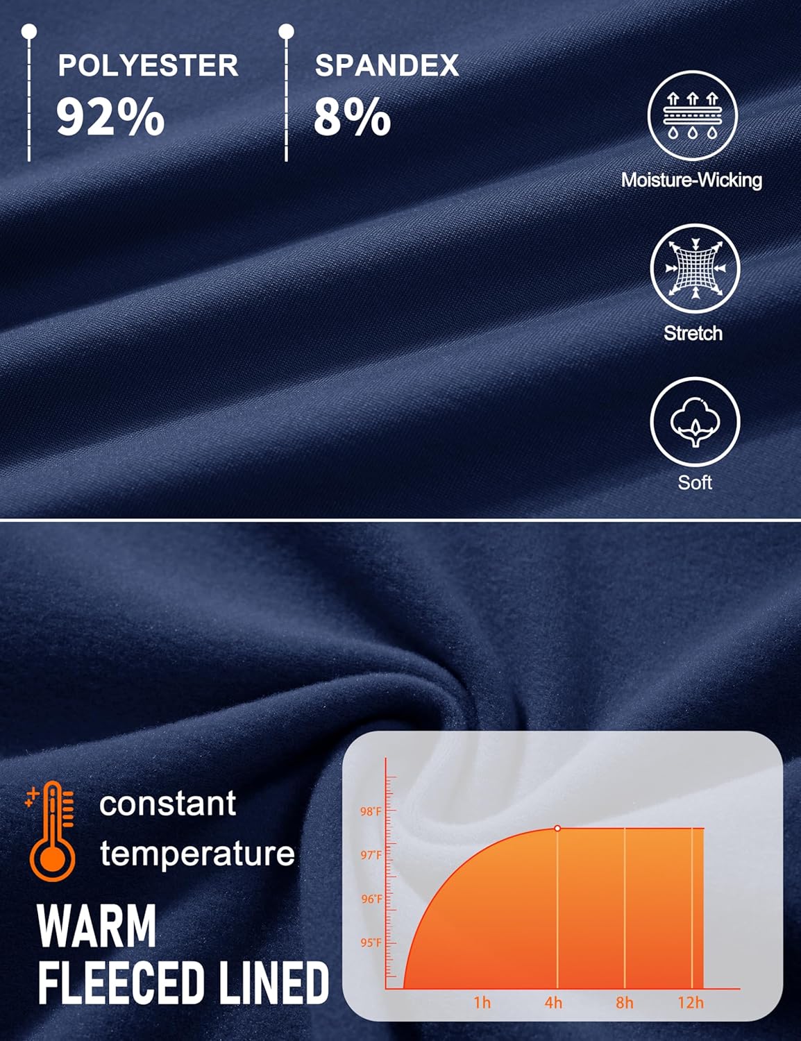 MAGCOMSEN Women's Thermal Shirts Mock Turtleneck Long Sleeve Undershirt Fleece Base Layer Top with Thumb Holes - Image 3