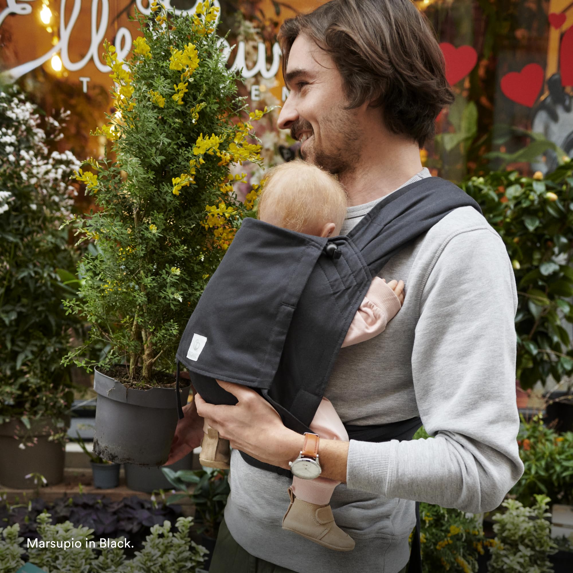 Marsupio Stokke Limas, Glacier Green (OCS) - Marsupio per neonati con mezza fibbia - Tre opzioni di trasporto - Sicuro, dalla nascita fino a 15 kg