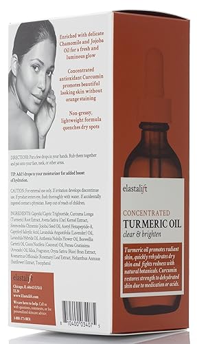 Miniatura 6 de Elastalift Suero facial para el cuidado de la piel de aceite de cúrcuma para la cara. Fórmula de suero hidratante antioxidante para el cuidado de la