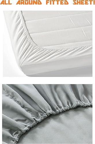 Vista 469 de Elegance Linen® - Juego de sábanas de 4 piezas, resistente a las arrugas, 1500 hilos, ultrasuaves, esquinas tipo bolsillos profundos de hasta 16