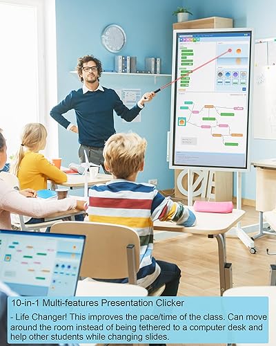 Miniatura 7 de Clicker de presentación remota de PowerPoint - Clicker de presentador inalámbrico con puntero y USB - PPT Slide Advancer