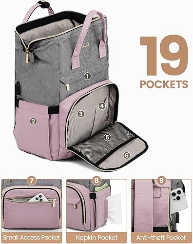 Miniatura 4 de LOVEVOOK - Mochila para ordenador portátil para mujer, de moda, de negocios, de viaje, con monedero, mochila para estudiantes, mochila de trabajo