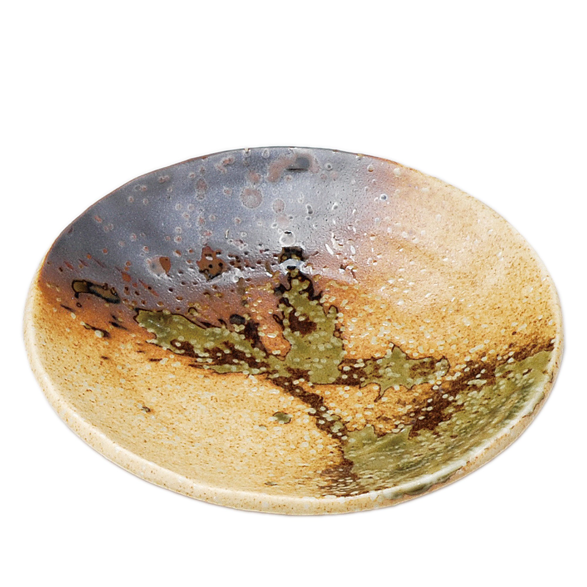 Shigaraki Olive Plate 5.3" Artisan Porcelain