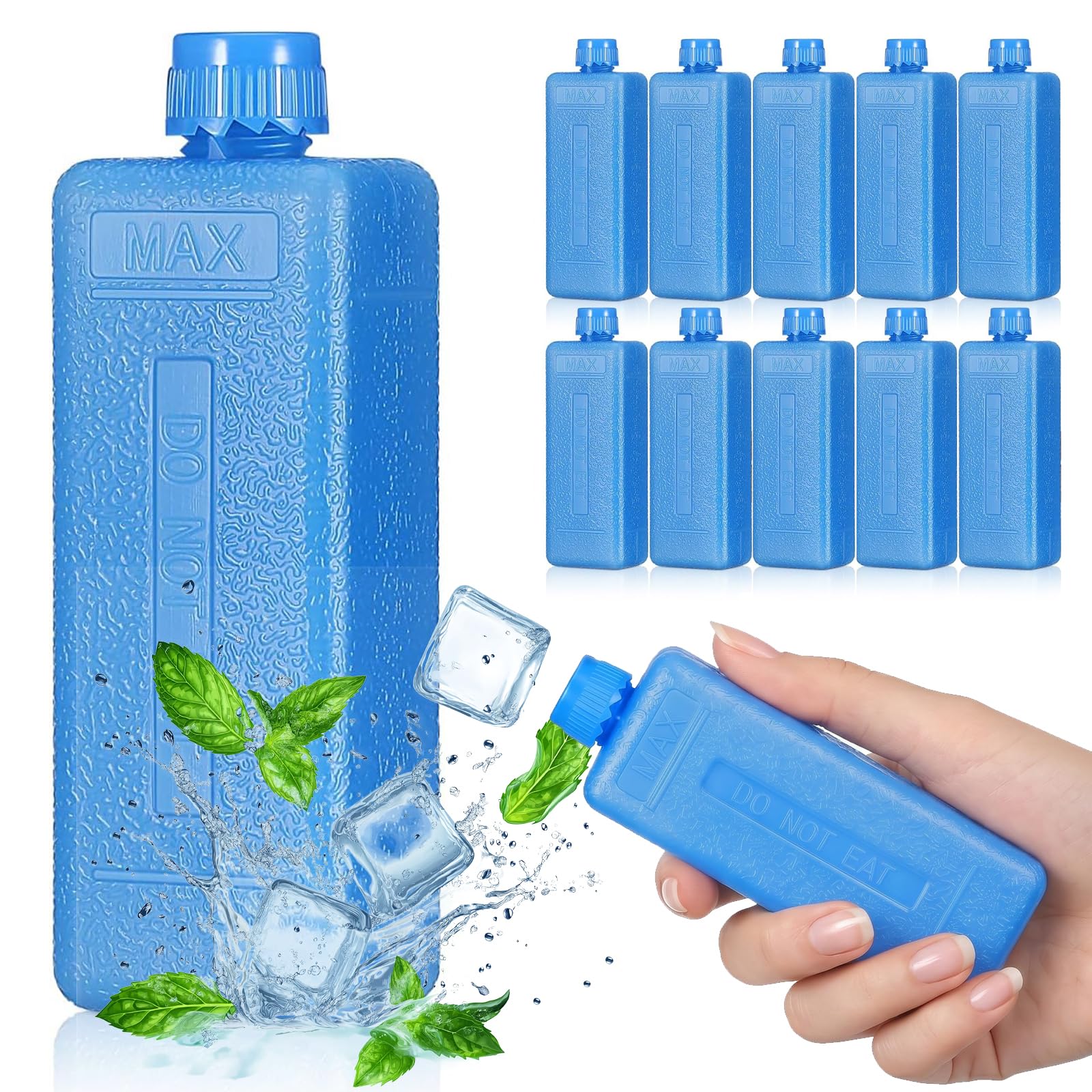 Bafiwu Mini Ice Packs for Lunch Boxes and Cool Bags, 11.5x4x3cm, 10 Pack
