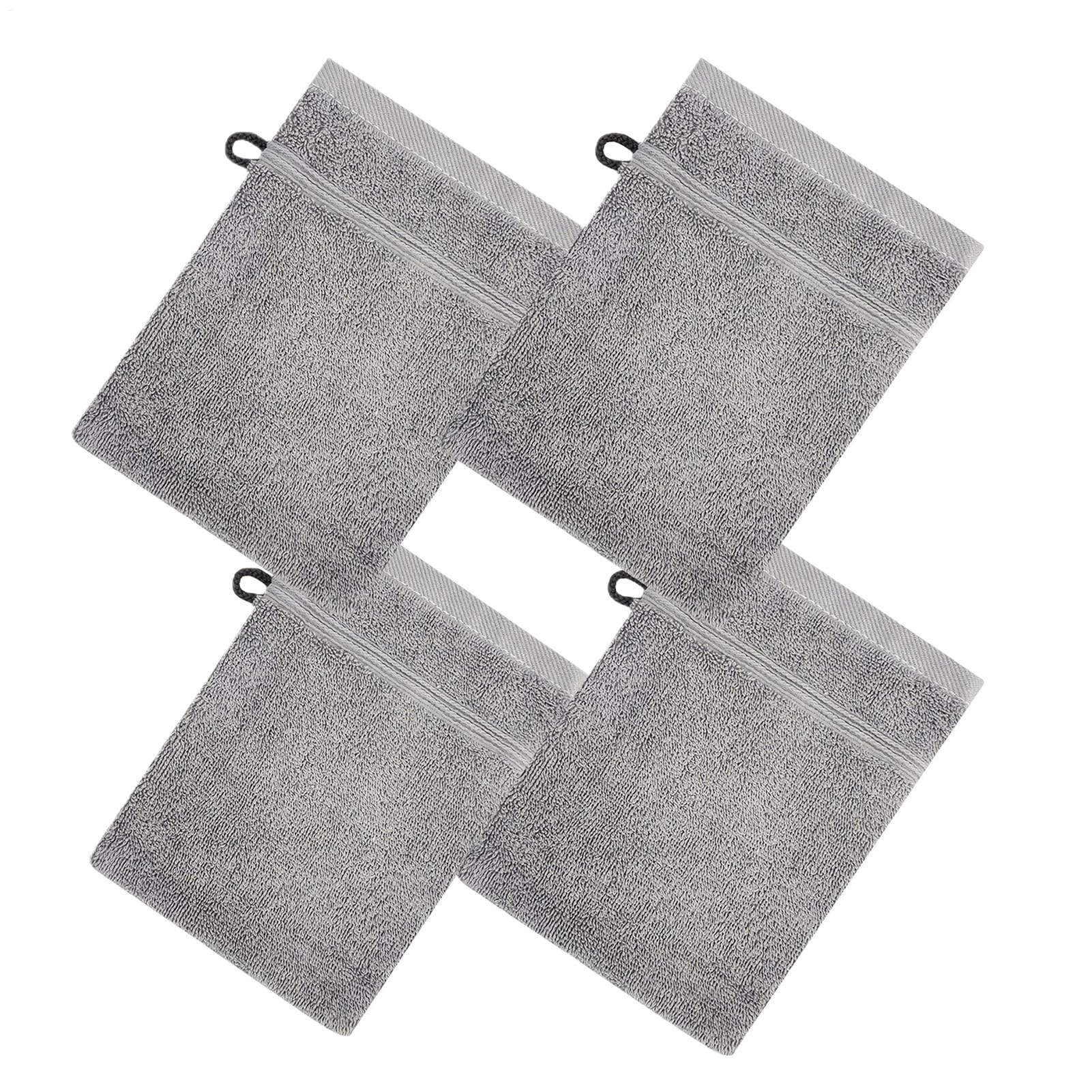 Gants de toilette de qualité supérieure en coton doux hydrophile avec boucle