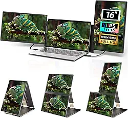 Monitor Extensor de Tela para Laptop ROYY - Monitor Triplo Portátil FHD 1920x1200P IPS com Rotação de 235° e Design de Tela Destacável