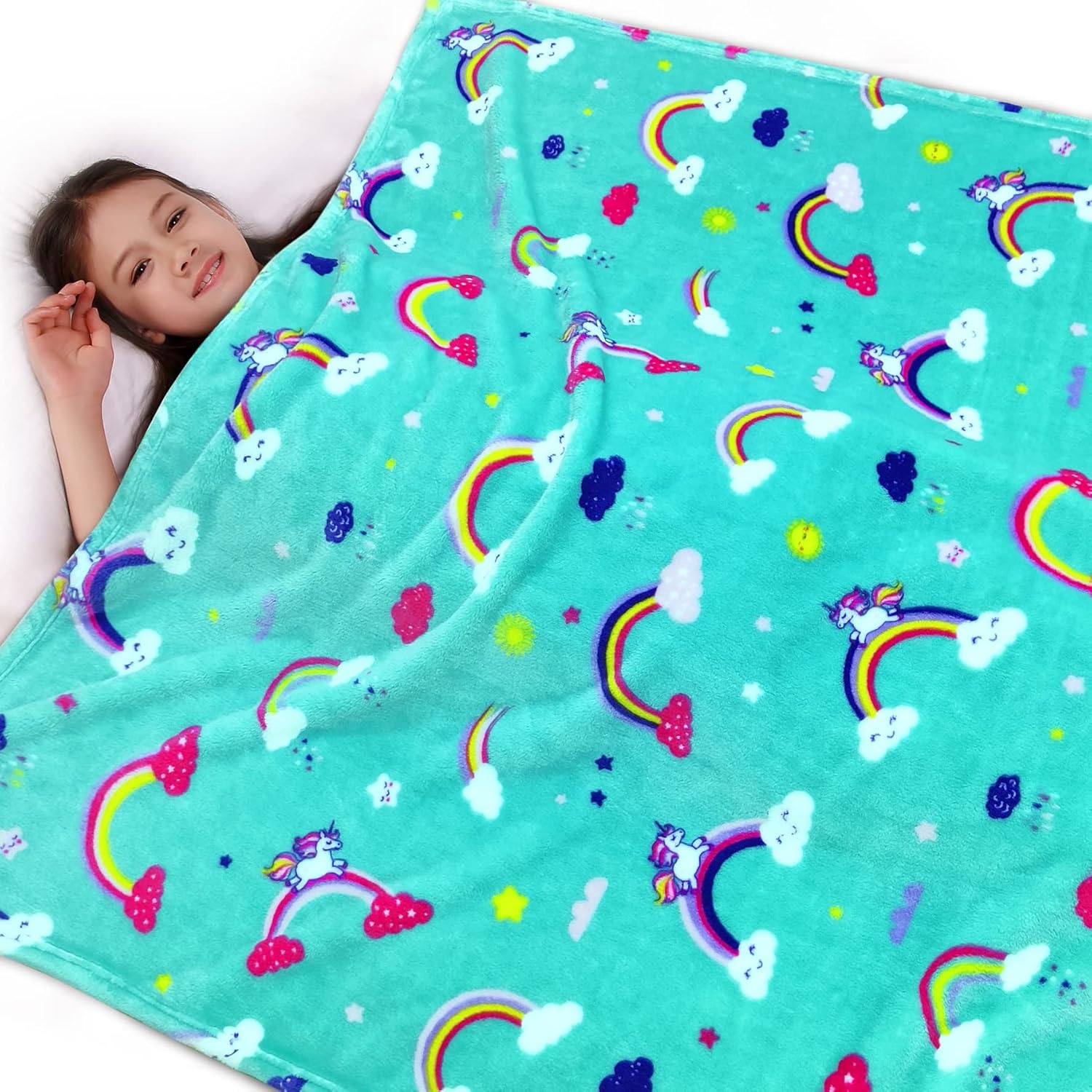 Lukeight Rainbow Blanket for Girls and Boys, Soft