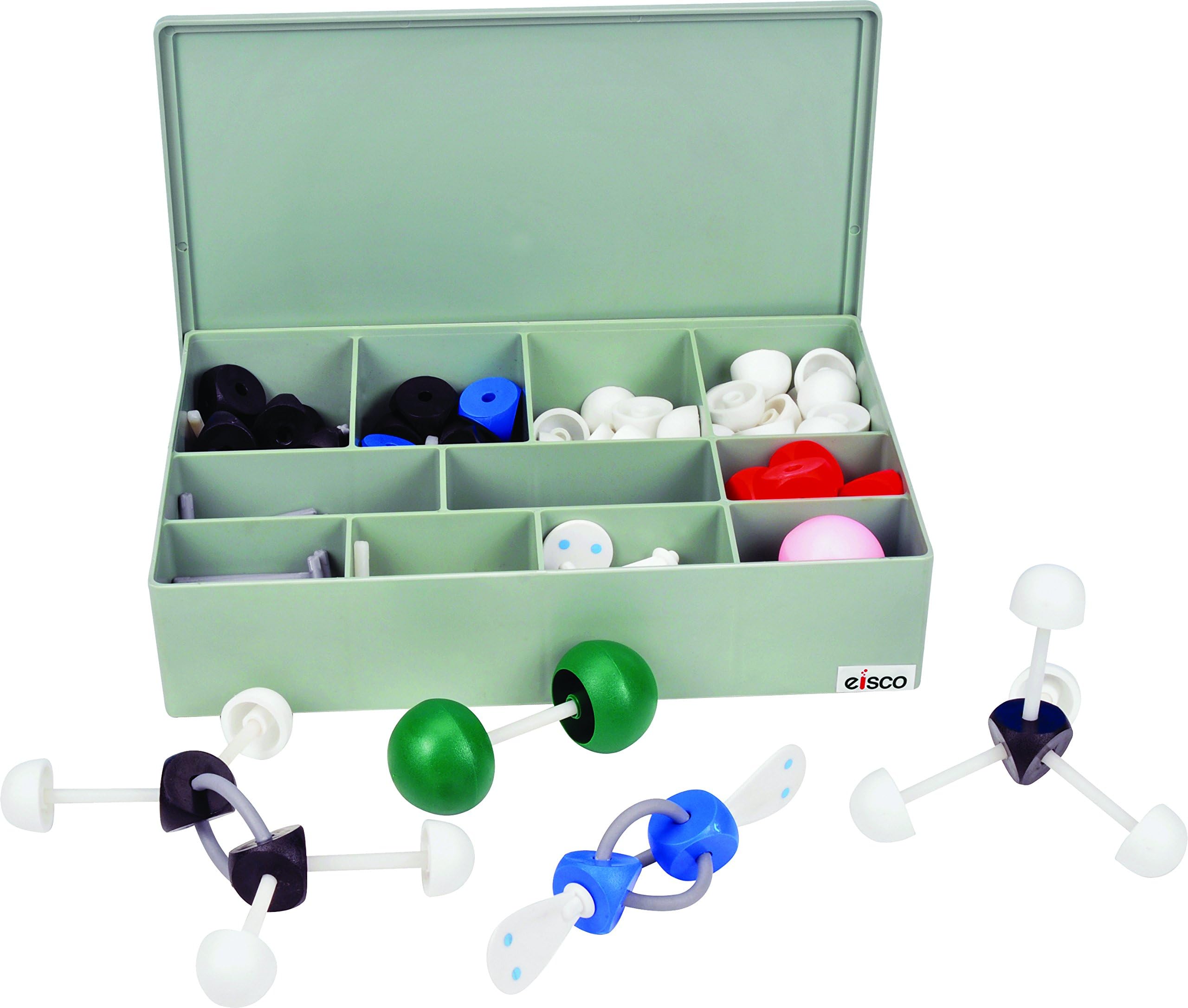 Molecular Model Kit (263 Pieces), VSEPR Model Advanced Set, Organic and Inorganic Chemistry, Multifaced for Complex Arrangements with Double/Triple Bonds, Orbitals with 2 Dots, Large Pieces, Case Incl