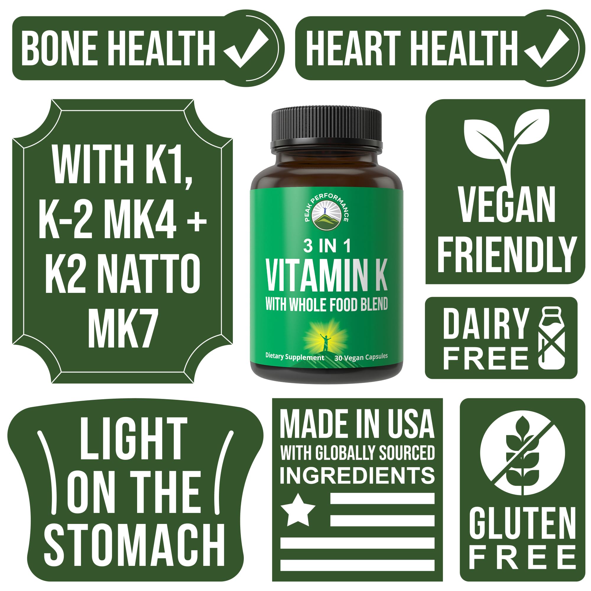 Vitamin K Capsules with Whole Food Blend of 25+ Vegetables and Fruits — Amazon image 3