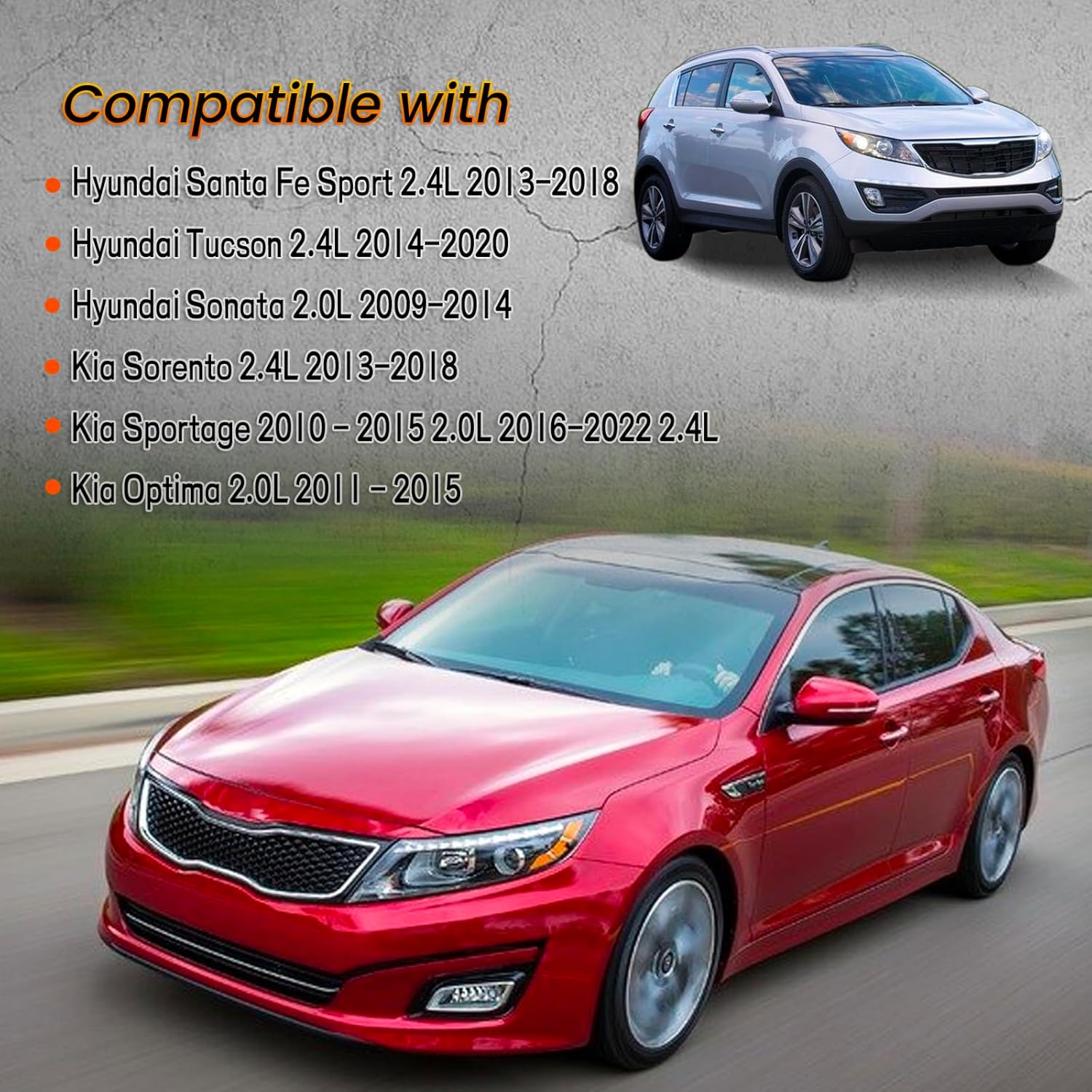 23300-2G400 Engine Oil Pump Shaft Balance Assembly Compatible with Hyundai Santa/Tucson/Sonata,For Kia Sorento/Spor-tage/Optima Replace# 233002G400 23300-2G400 23300-2G410