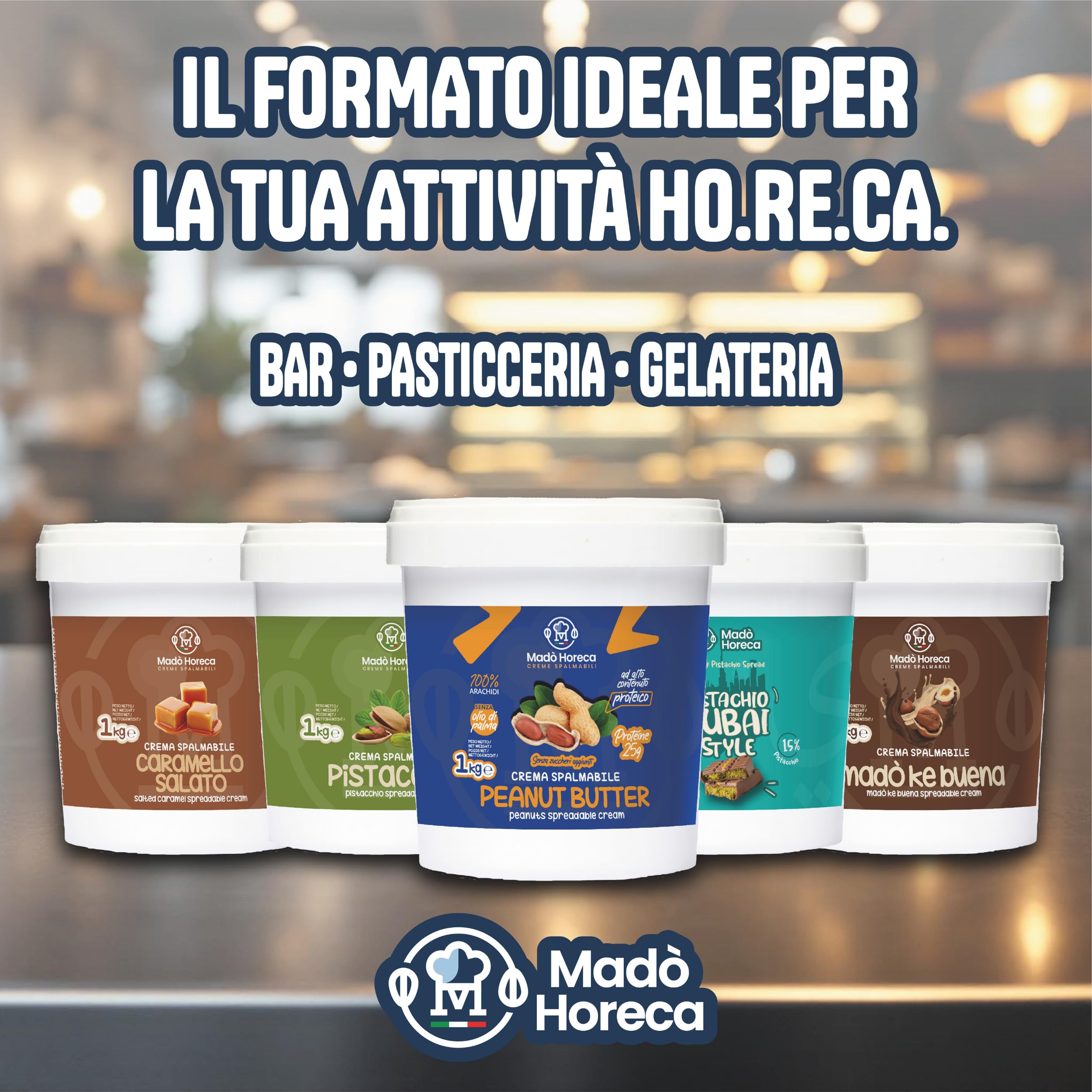 MADÒ Crema Spalmabile al Pistacchio Artigianale MADE IN ITALY - Creme Spalmabili per Panini, Dolci, Colazioni, Prodotti da Pasticceria (1kg)