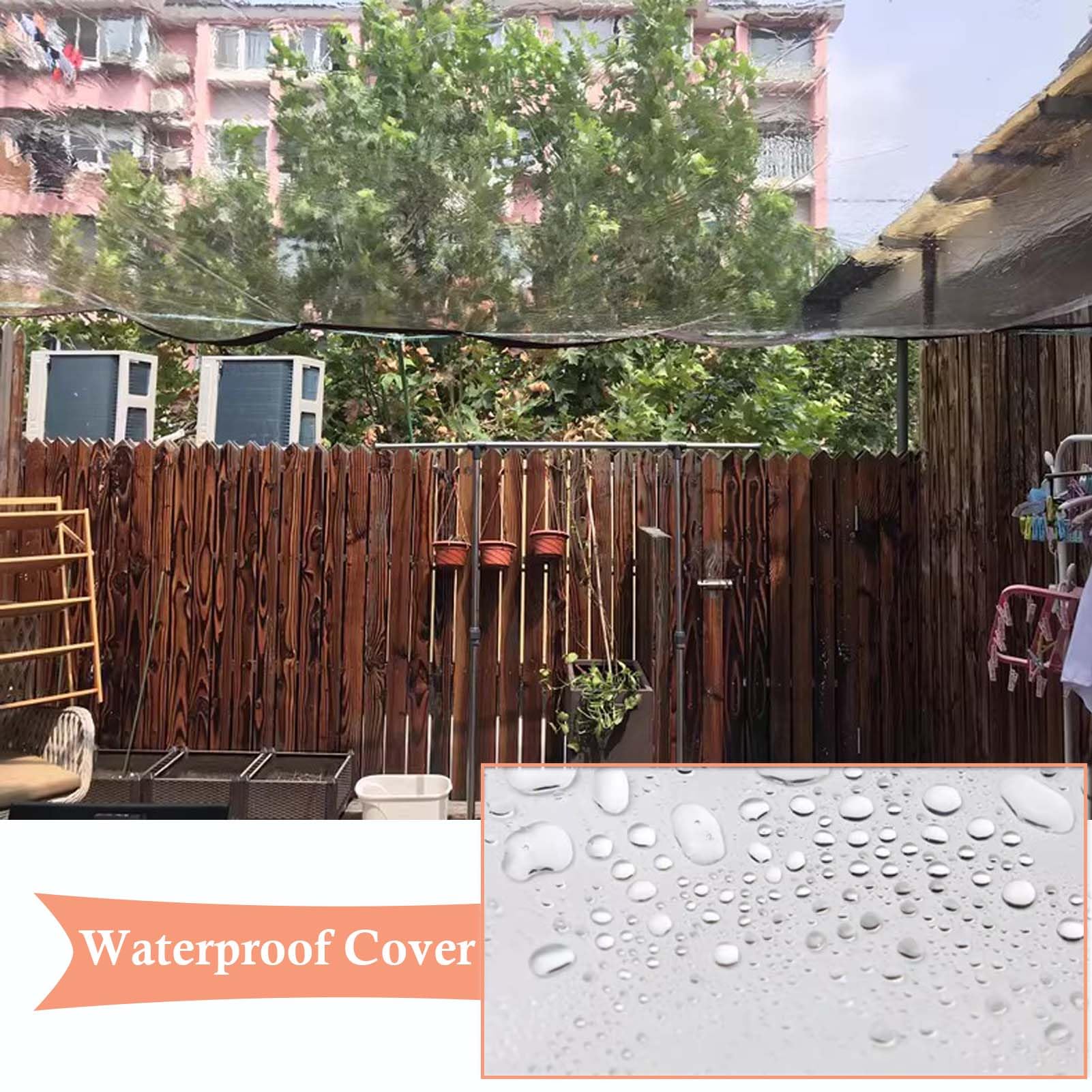 SRHIMEOS Lona con Ojales Exterior 2x6m, Lona De Protección Transparente Impermeable, Lonas para Piscinas con Ojales, Resistente a Los Rayos UV, Cubierta Multiusos