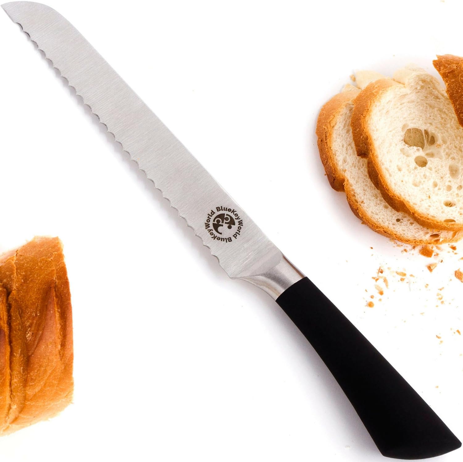 Bread Knife Ultra Sharp. Well Balanced Kitchen Knives. RustFree 8 Inch