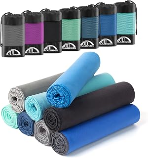 PLAZENZON 2Pack Camping Towel Microfiber Towel (60 * 30 and 12 * 24 Inch) Sports &Travel Towel Super Absorbent Quick Dry Towel Gym Towel Suitable for Gym,Swimming,Hiking,Travel