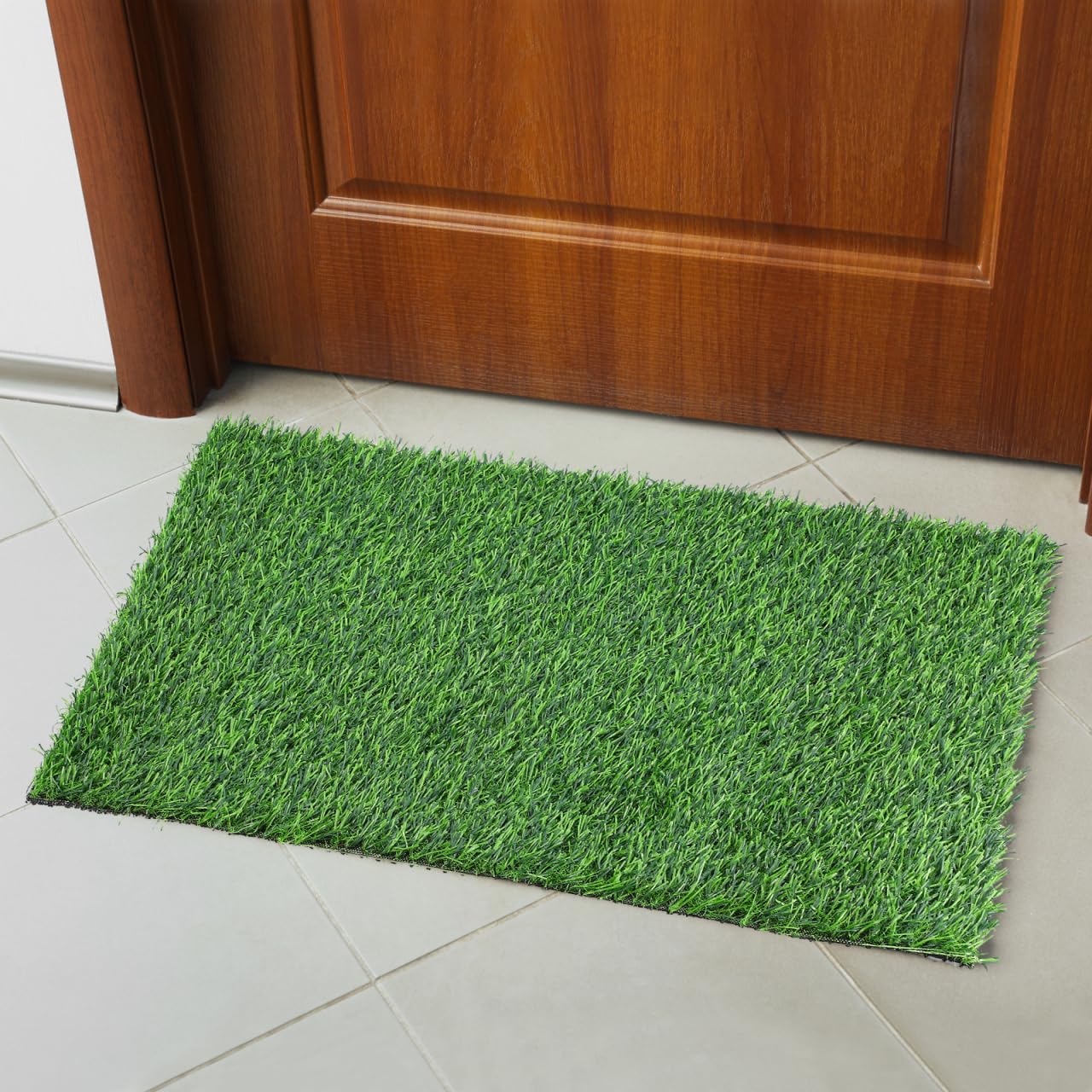 BESPORTBLE Zerbino in erba per esterni, tappeto erboso verde, facile da pulire, 40 x 60 cm, tappeto erboso artificiale per la porta anteriore, non richiede cure quotidiane