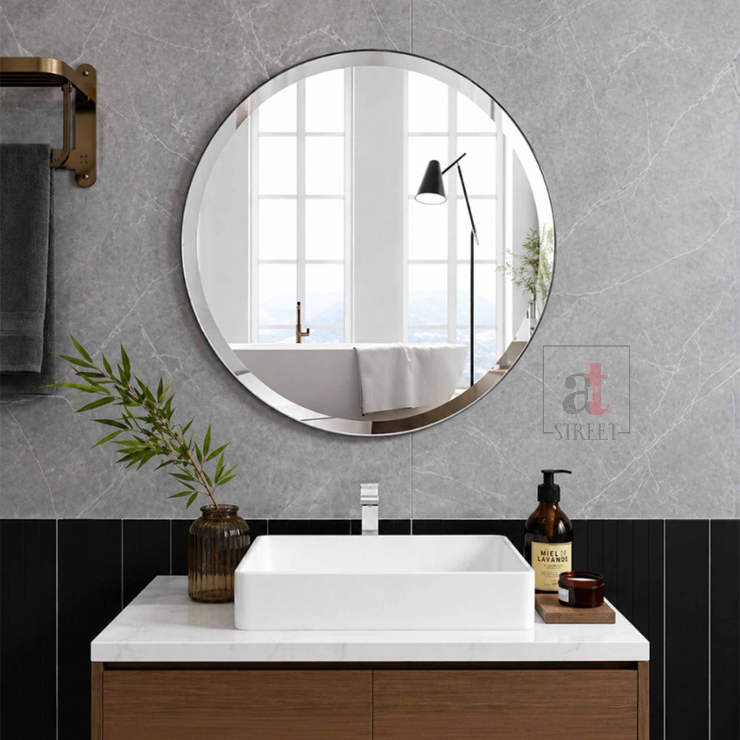 Frameless Wall Mirror - Modern Silver Mirror -12 Frameless Wall Mirror - Modern Silver Mirror -12