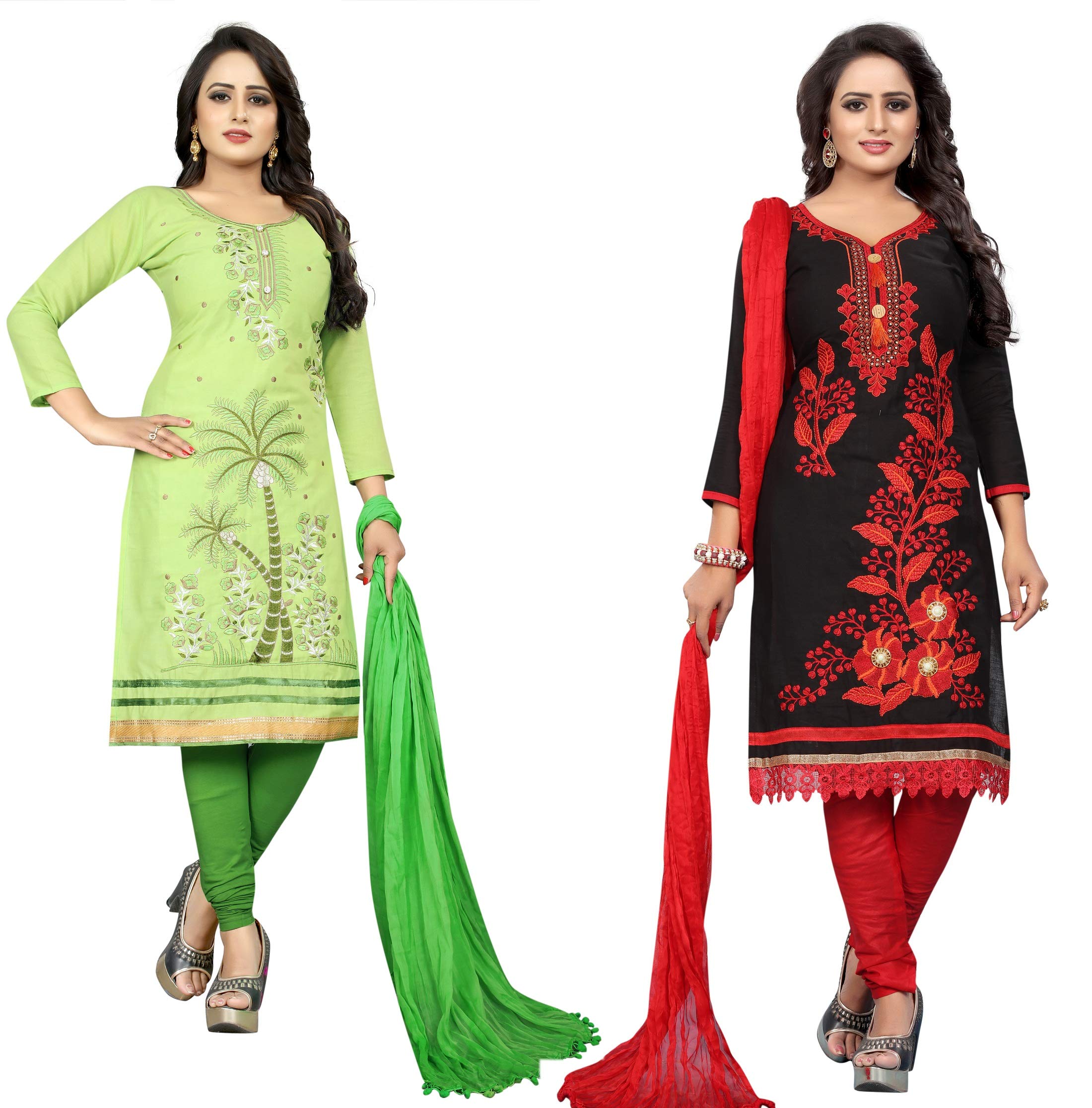 Je Bhagvan Creation pari-coco-green Style Semi Stiched Salwar Suit for women