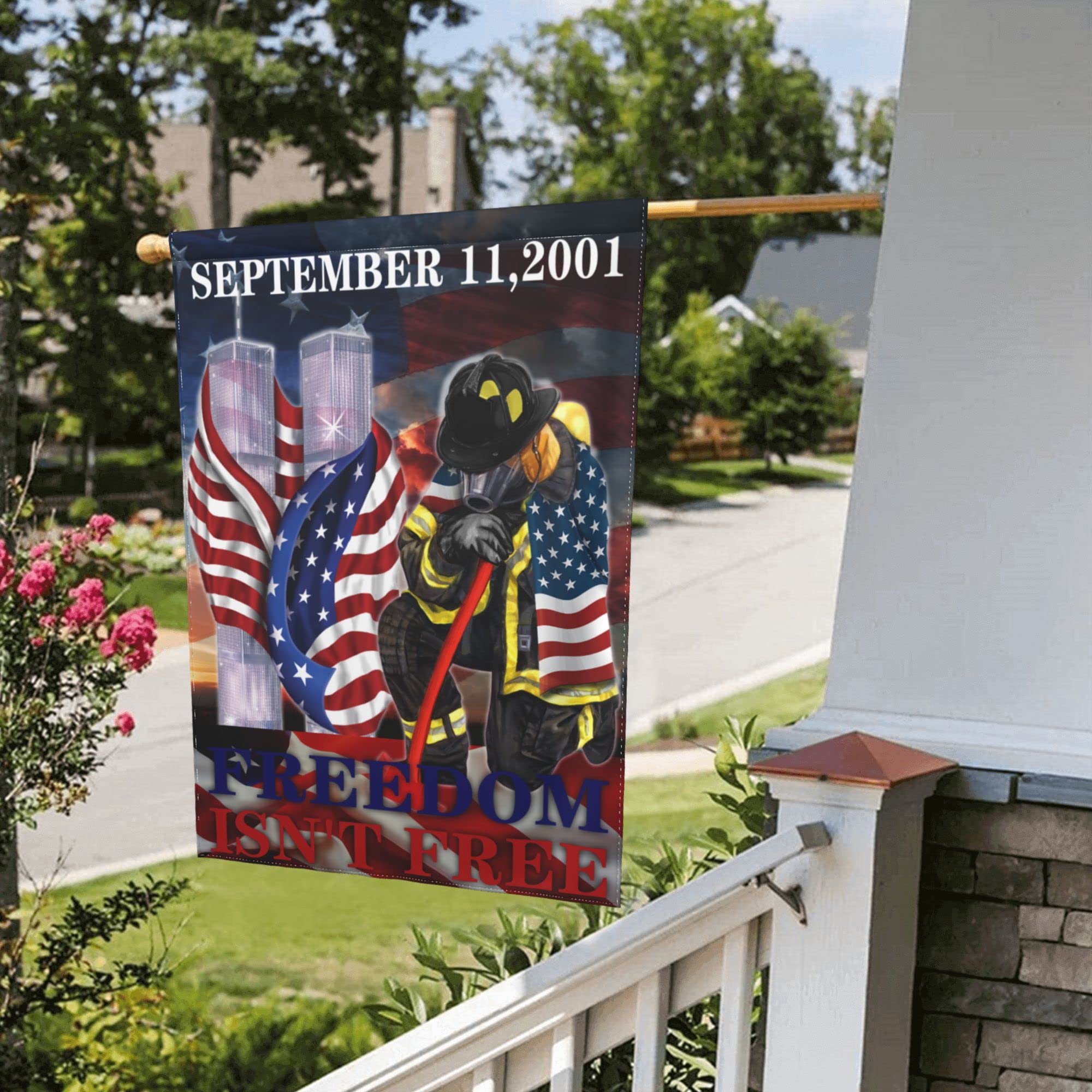 Patriota Giorno 11 Settembre 2001 Che Non Dimenticheremo Mai Tipografia Con La Bandiera Di U S Su Un Fondo Bianco Combin Della Fonte Di Image97861811 - Foto 14