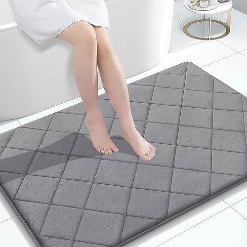 Miniatura 42 de OLANLY Tapete de baño de espuma viscoelástica de 24 x 16 pulgadas, ultra suave y absorbente, lavable a máquina, cómodo tapete de baño para suelo de