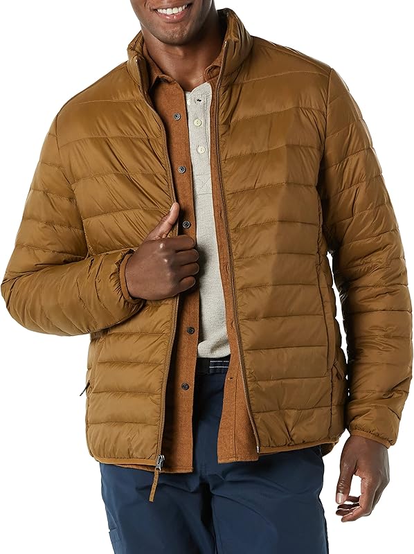 Men's Full Size Lightweight Packable Zip Up Puffer Jacket Plus Size