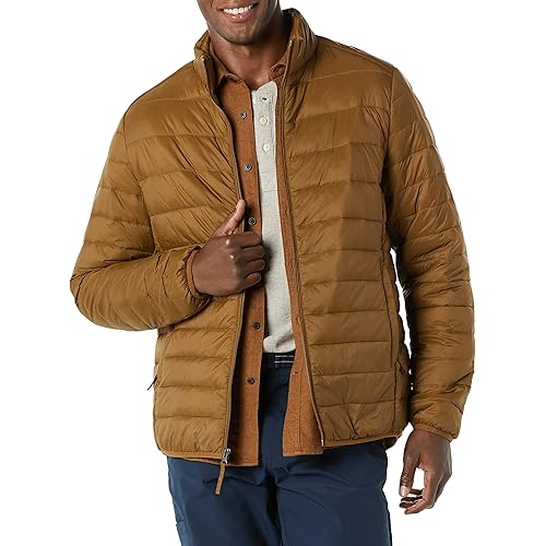 Amazon Essentials Men's Packable Lightweight Water-Resistant Puffer Jacket (Available in Big & Tall)