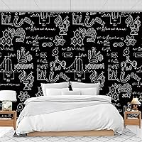 Vista 21 de FLFK Murales de pared 3D para despegar y pegar, calaveras góticas oscuras 141.7" x 98.4" - Papel tapiz autoadhesivo tipo póster, pintura, pegatina