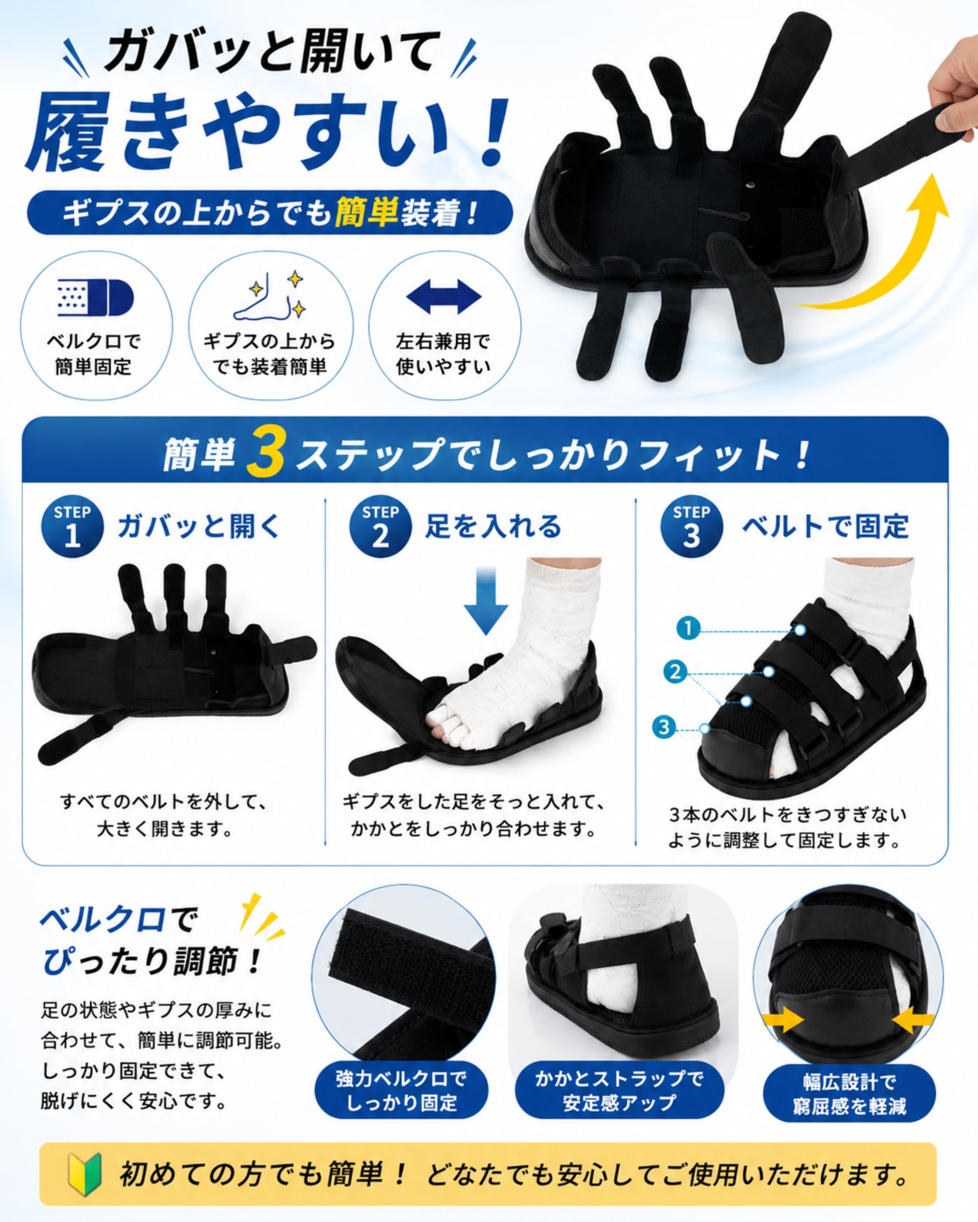Amazon | 【LIMSE】ギプス シューズ サンダル 防水カバー3枚セット