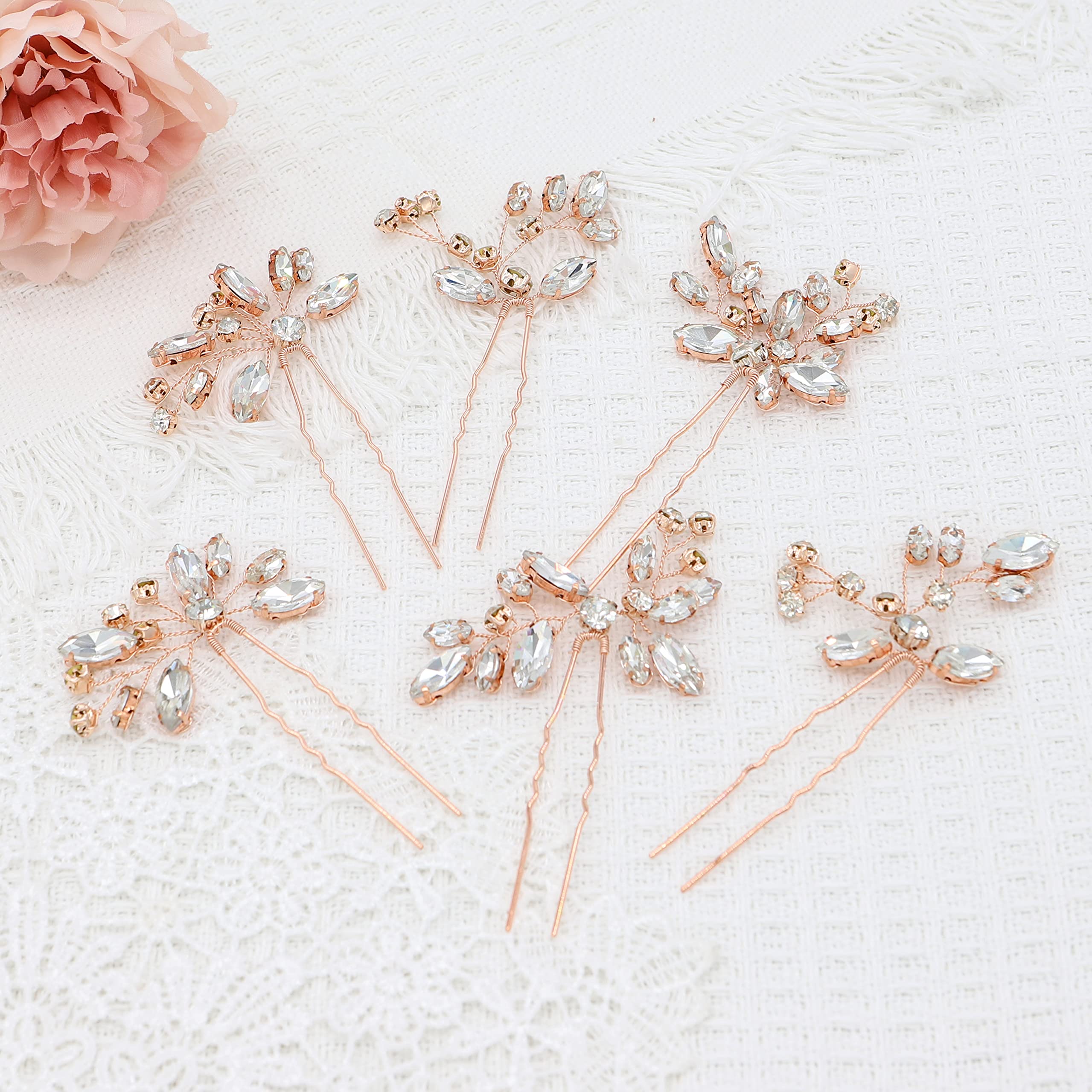 Amazon.com : Oriamour Bridal Wedding Crystal Hair Pins  display picture 1