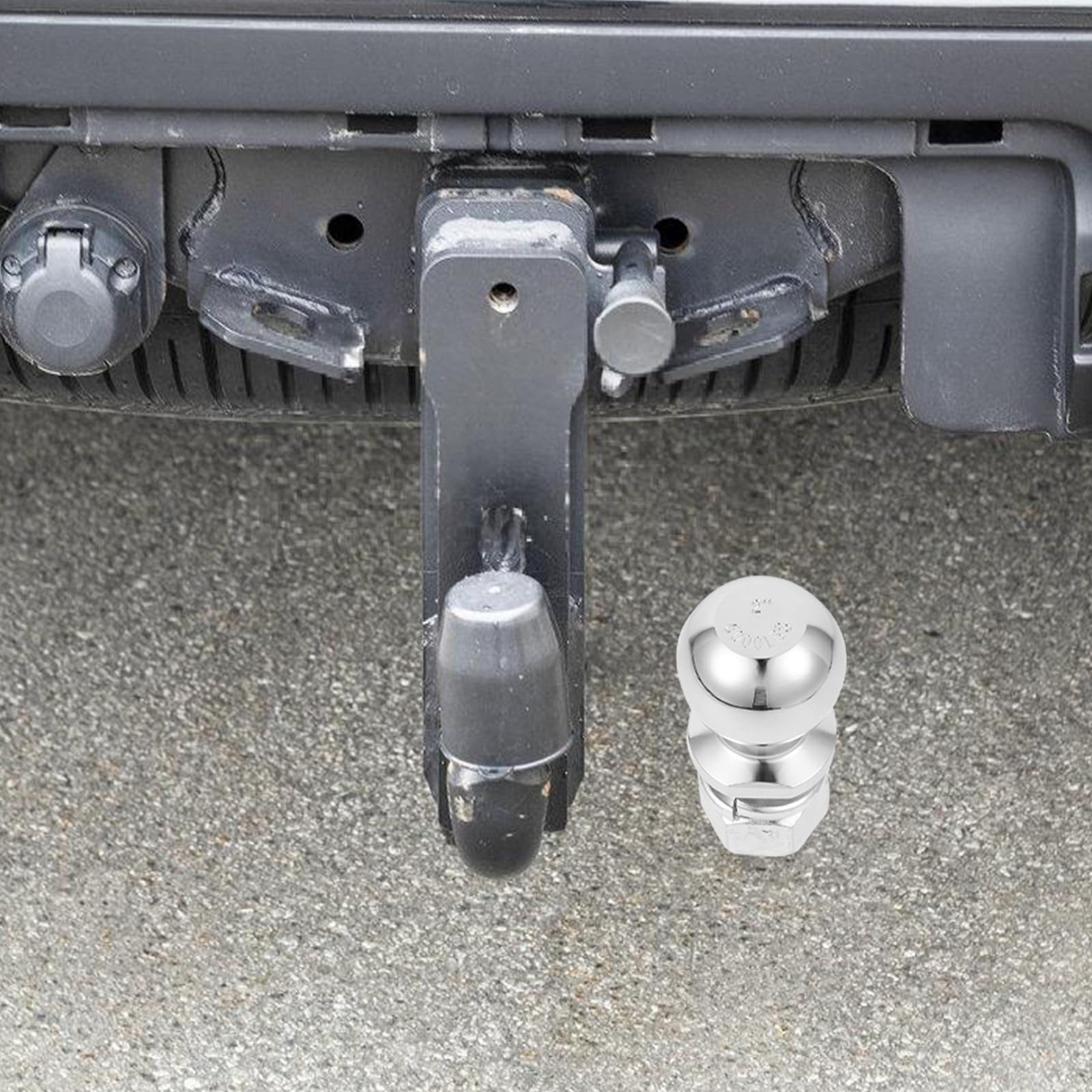 Didiseaon Ersatz Anhängerkupplungskugel aus Eisen für Wohnwagen und Zugfahrzeuge Langlebig und Anpassbar Silberfarbene Abschleppkugel für Camping Zubehör