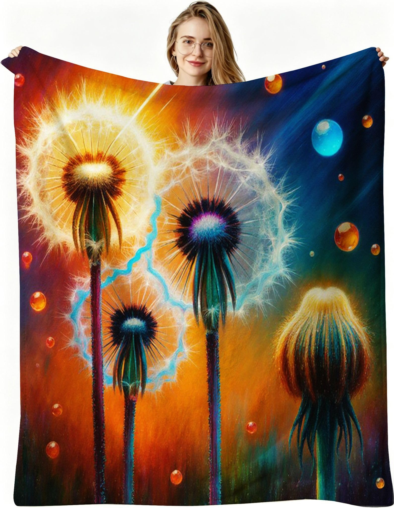 Plüsch Sofadecke Gelber Löwenzahn 240 x 260 cm, AQ3384