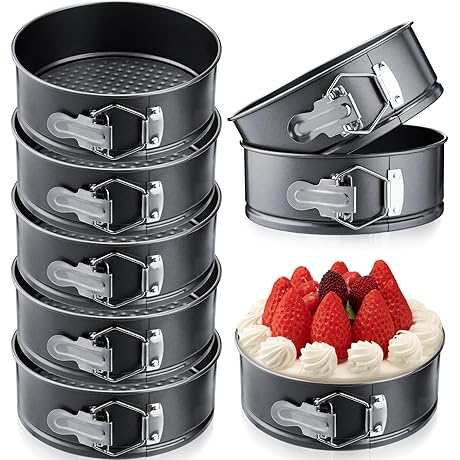 8 Pieces 7 Inches Round Stainless Steel Springform Cake Pan Set