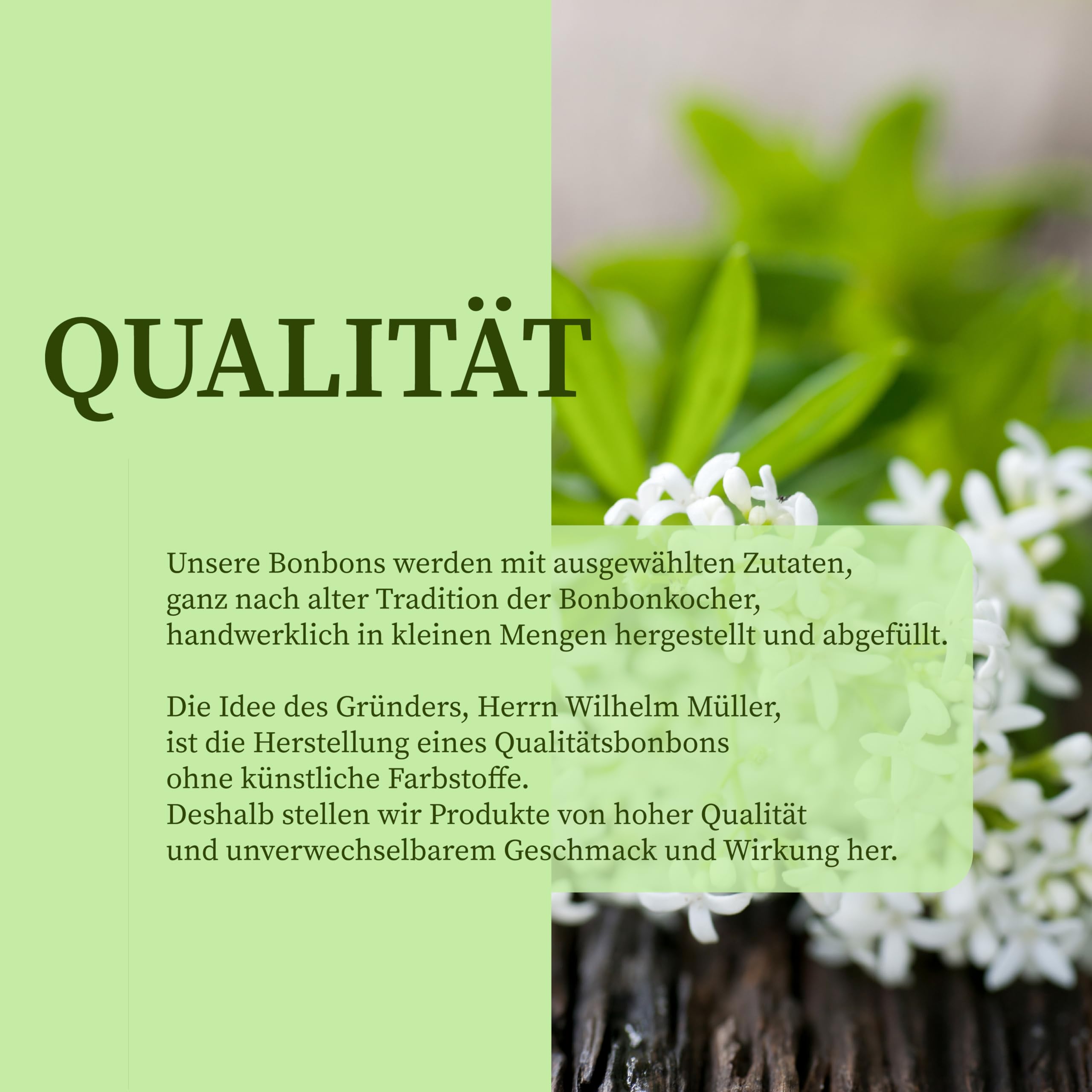 WILHELM Müller Waldmeister Bonbons in Blütenform - Retro Fruchtbonbons - Bonbons mit Waldmeister Geschmack - Im praktischen Beutel aus Deutschland - 2500g
