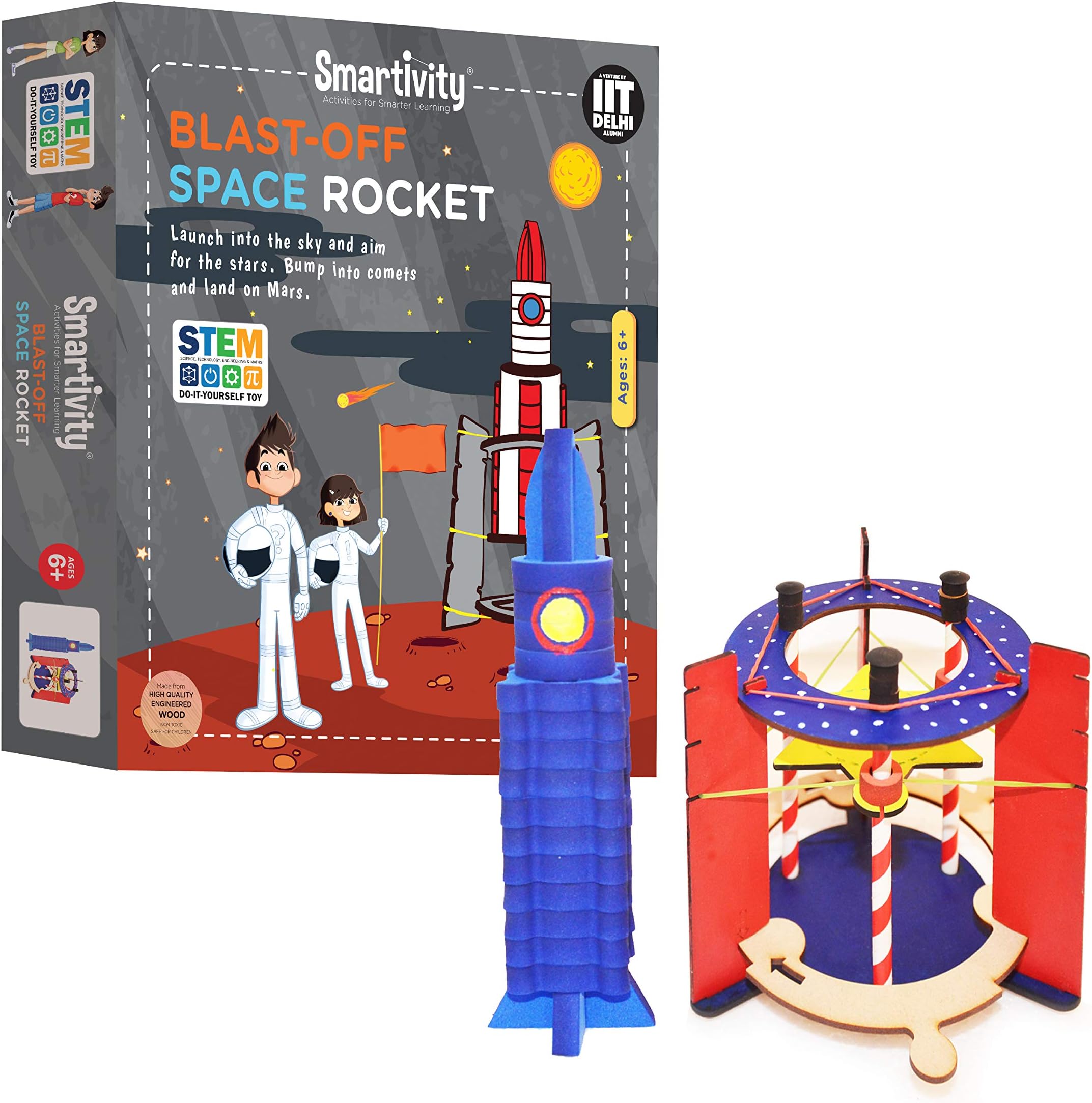 Smartivity Blast Off Space Rocket for 6+ Years Boys and Girls, STEM, Learning, Educational and Construction Activity Toy Gift (Multi-Color) (Space Rocket)