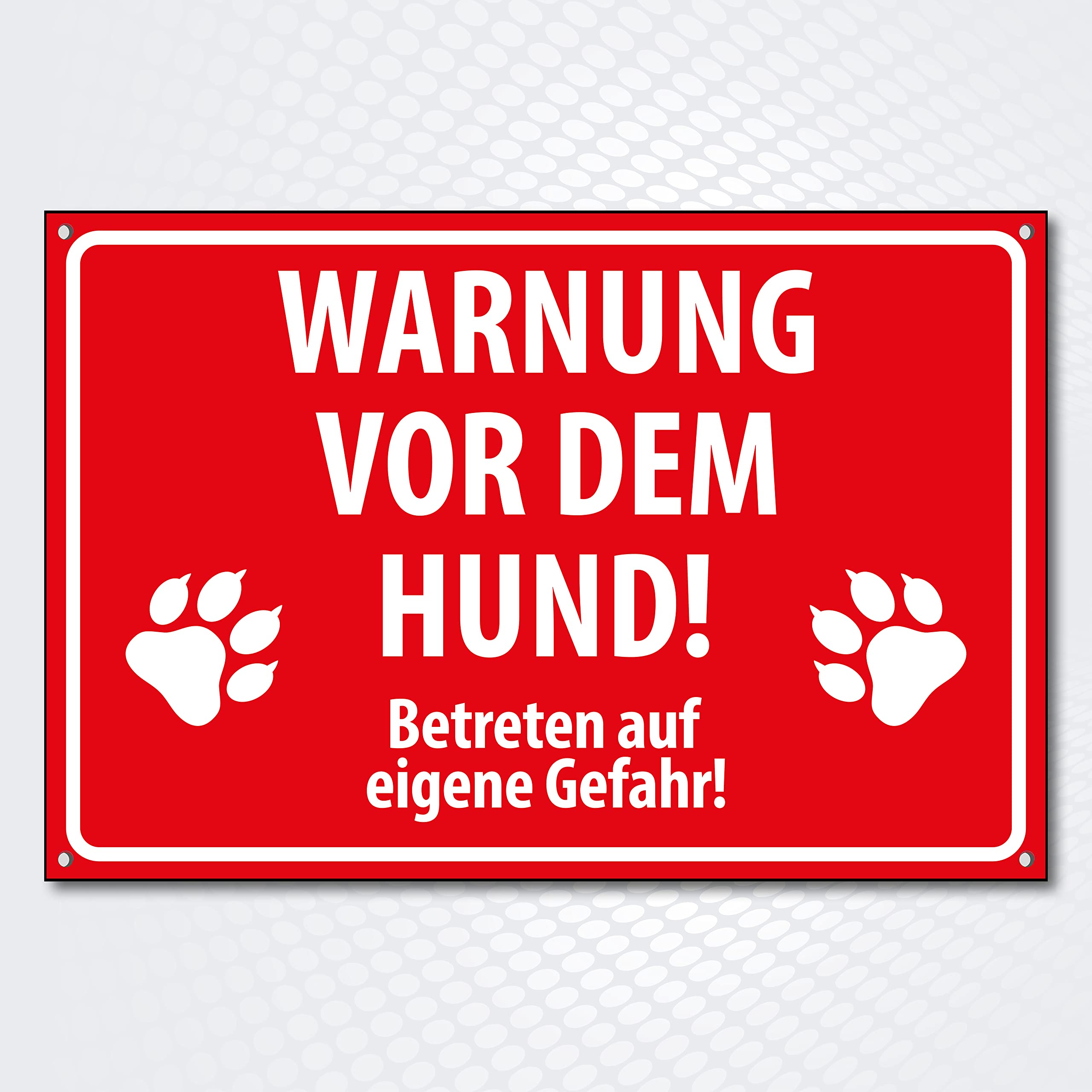 Warnschild „Vorsicht Vor Dem Hund“ – Selbstklebend, 200x48 Mm, Signalrot, 1 Stück