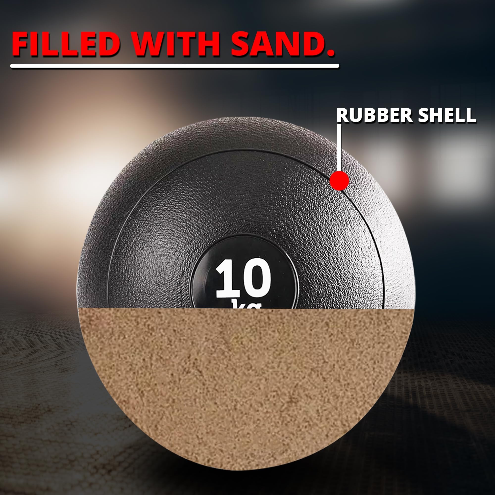 Maxstrength Slam Ball Allenamento MMA Fitness Home sollevamento pesi Allenamento No Bounce 12 kg, 10 kg (10 kg)