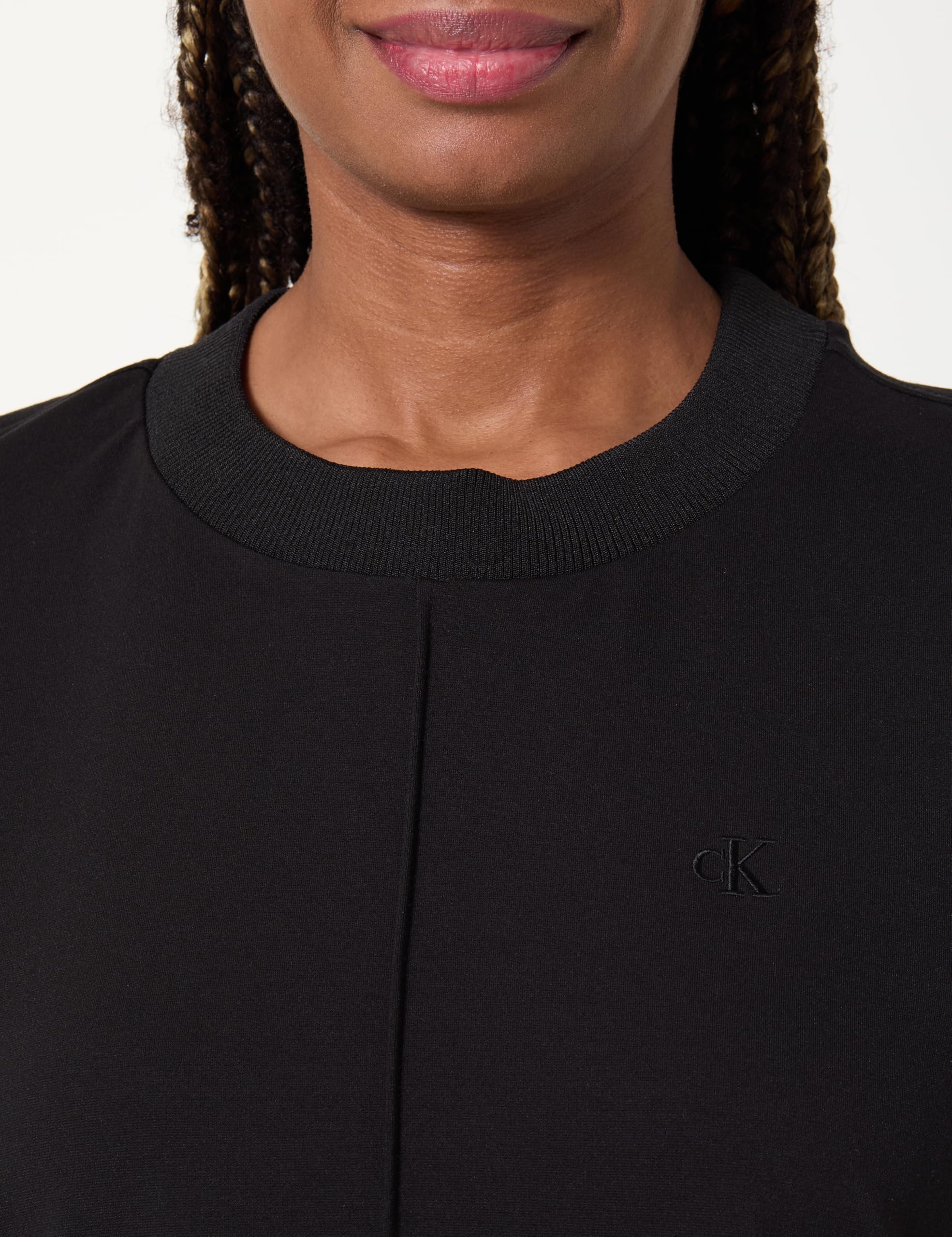 Calvin Klein Damen T-Shirt Kleid Punto Milano Kurz