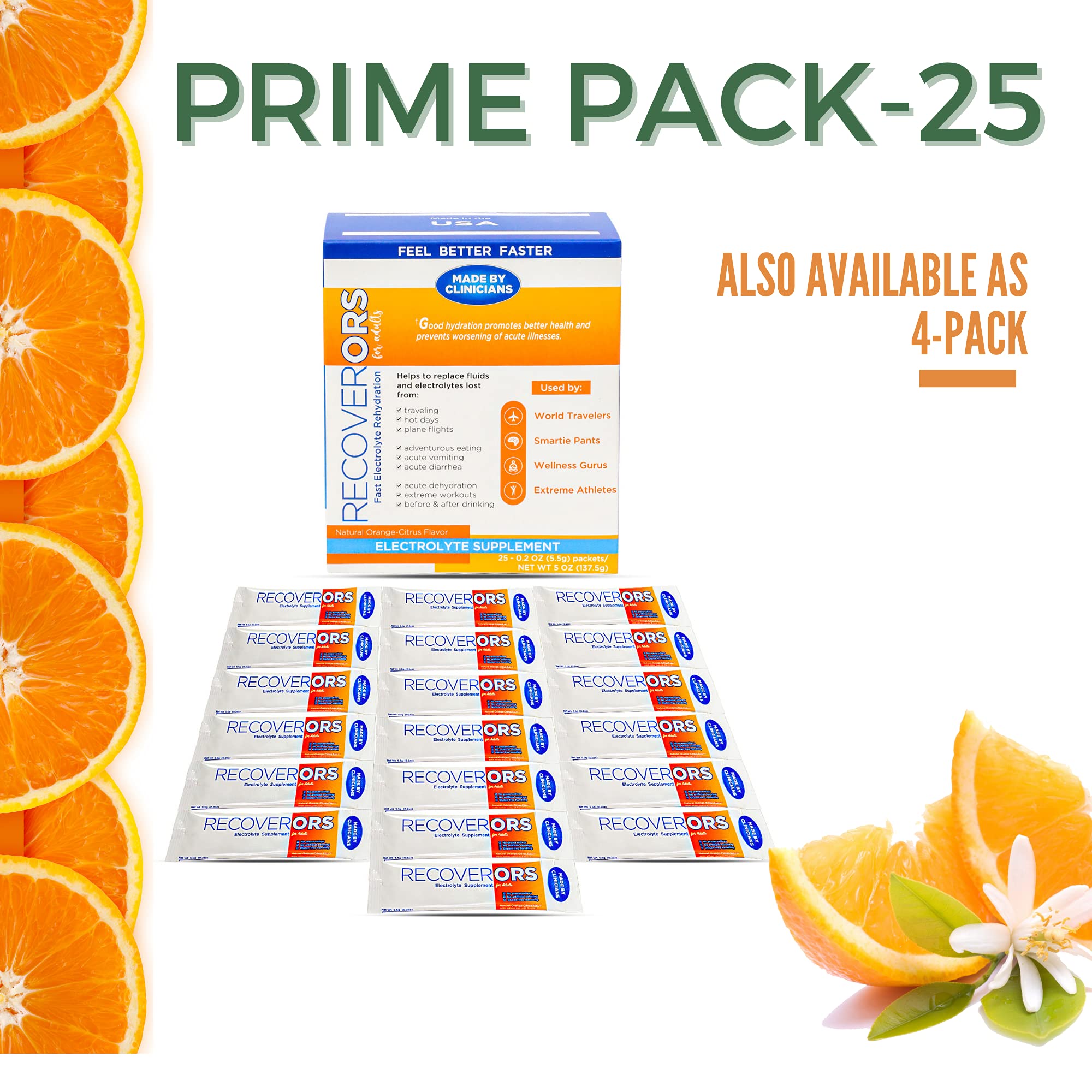 RecoverORS 8 in 1 Electrolyte Powder & Advanced Vitamin C Defense