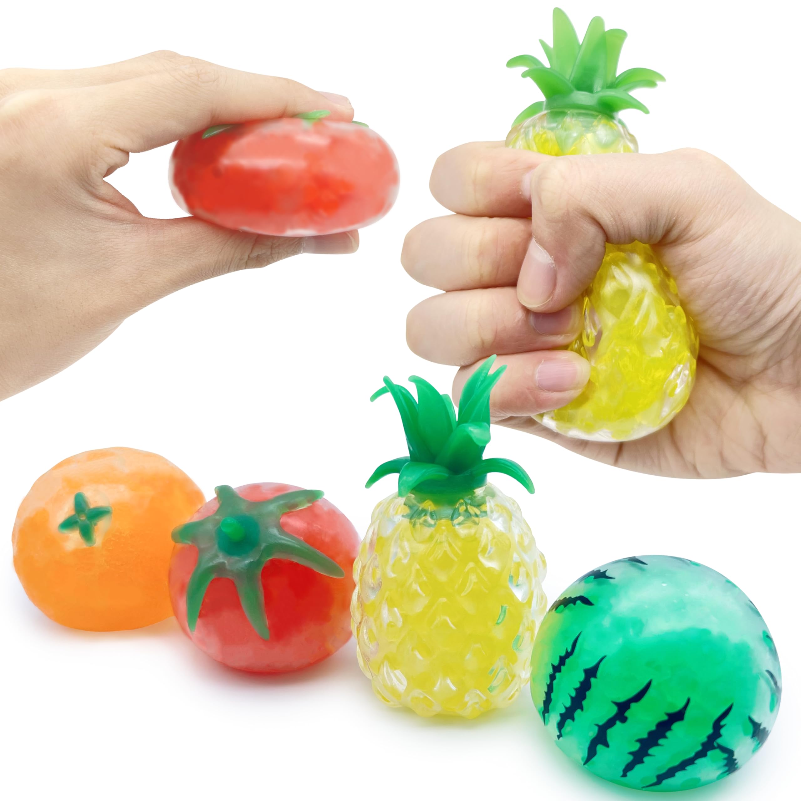ZTATU Fruit Stress Balls Squishy Fidget Toys for Adults (4-pcs) Mini  Squeeze Balls Party Favors Stress Relief Toys Easter Basket Stuffers (Orange