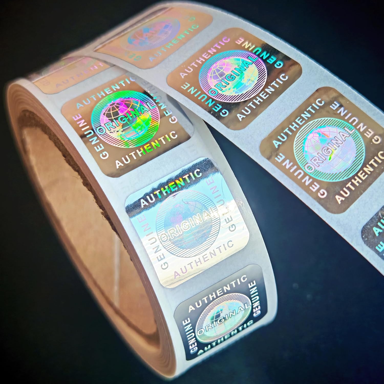 500pcs per roll Hologram Tamper Proof Stickers Original Genuine Product Seal Stickers Security Warranty Void Labels(0.6inch,Roll,Silver) - Image 5