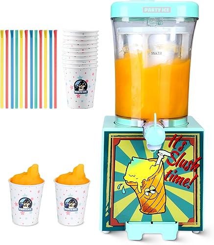 Máquina de granizado para el hogar con 10 tazas y cucharas de pajitas, máquina de bebidas congeladas para encimera para cocina, convierte cualquier disponible en Yaxa Venezuela