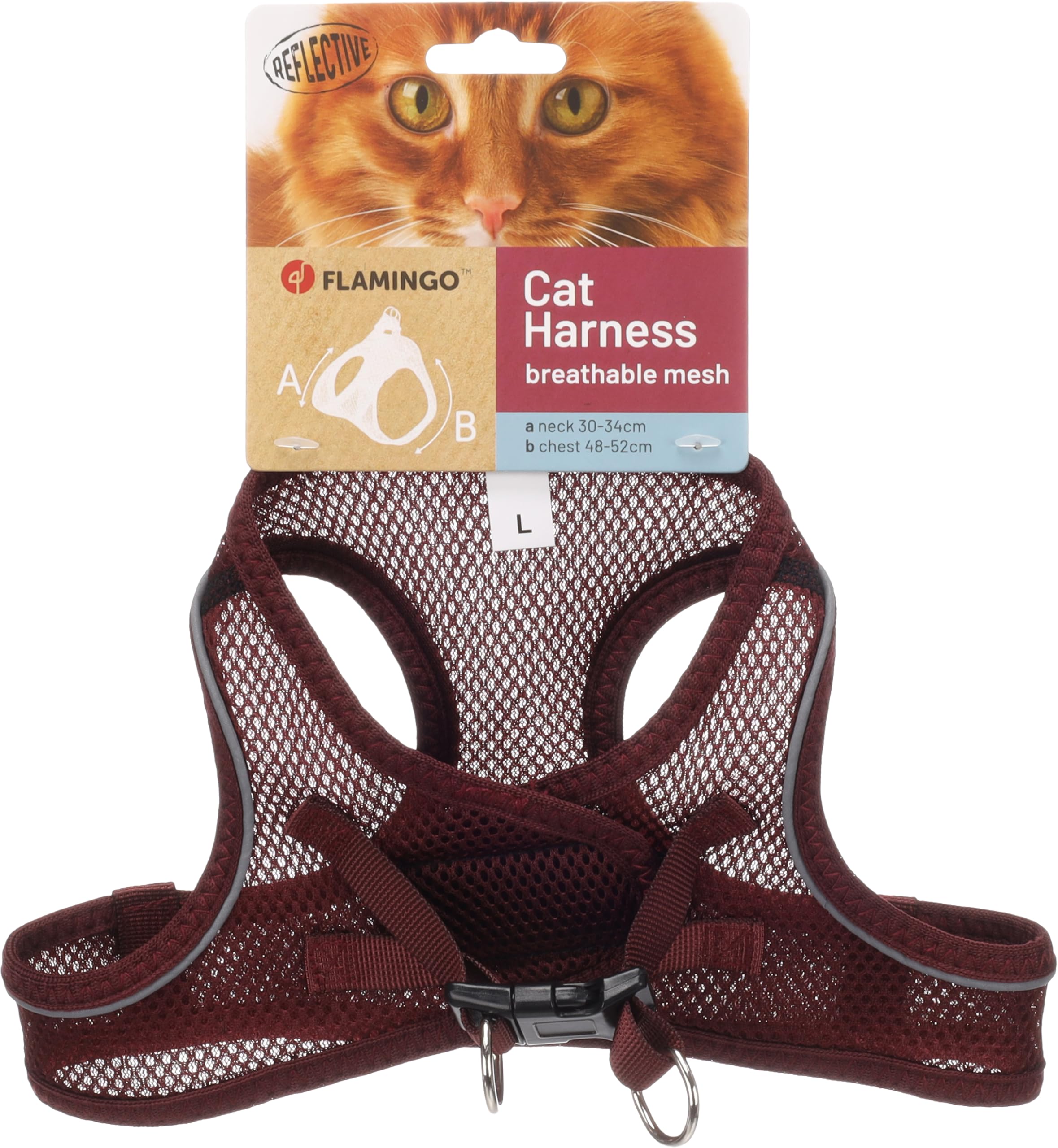 Cat Harness Step&Go Berta Aubergine L 30-34cm 48-52cm