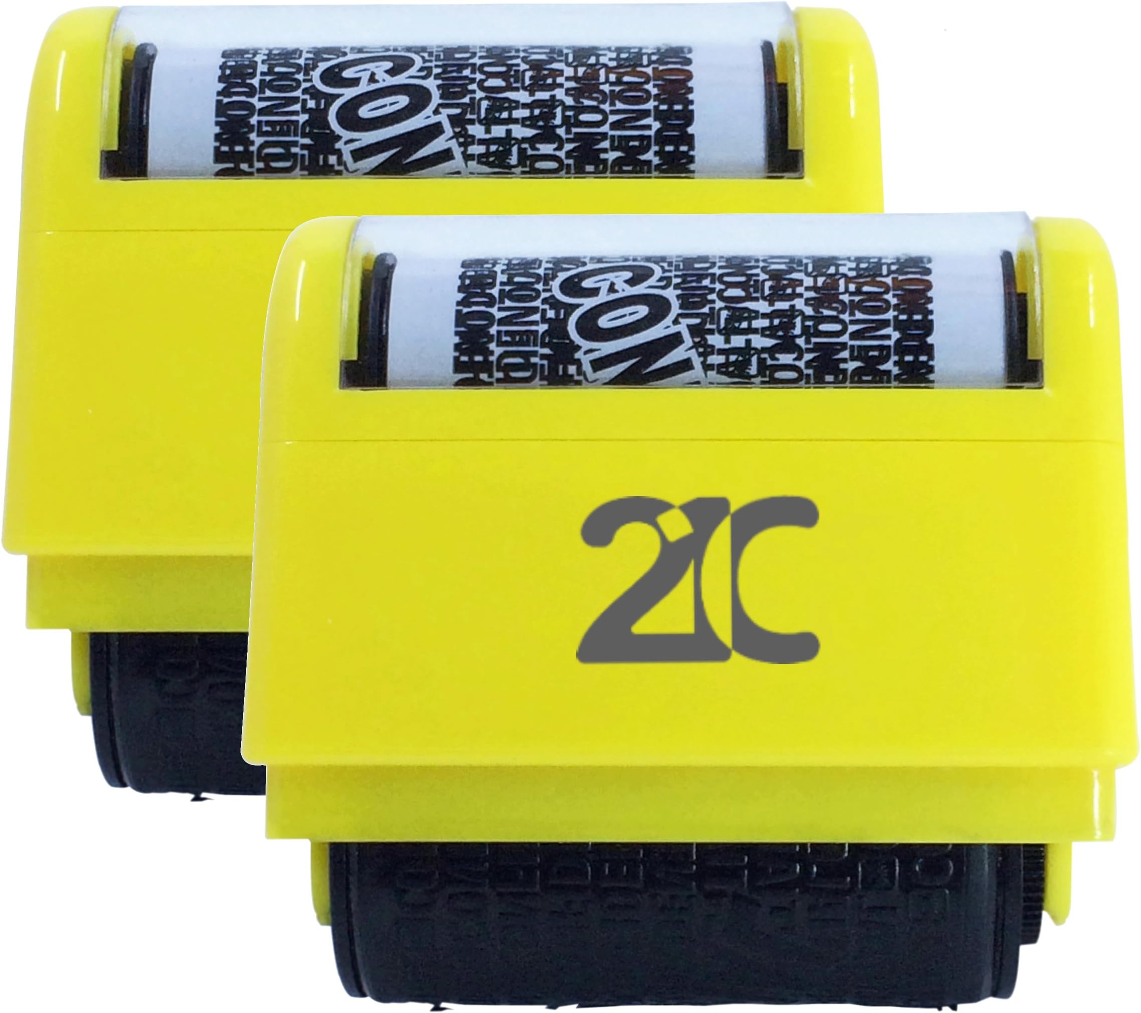 21C Identity Theft Protection Roller Stamp (2 Pack) ID Security Stamp 1.5 Inch Wide Yellow